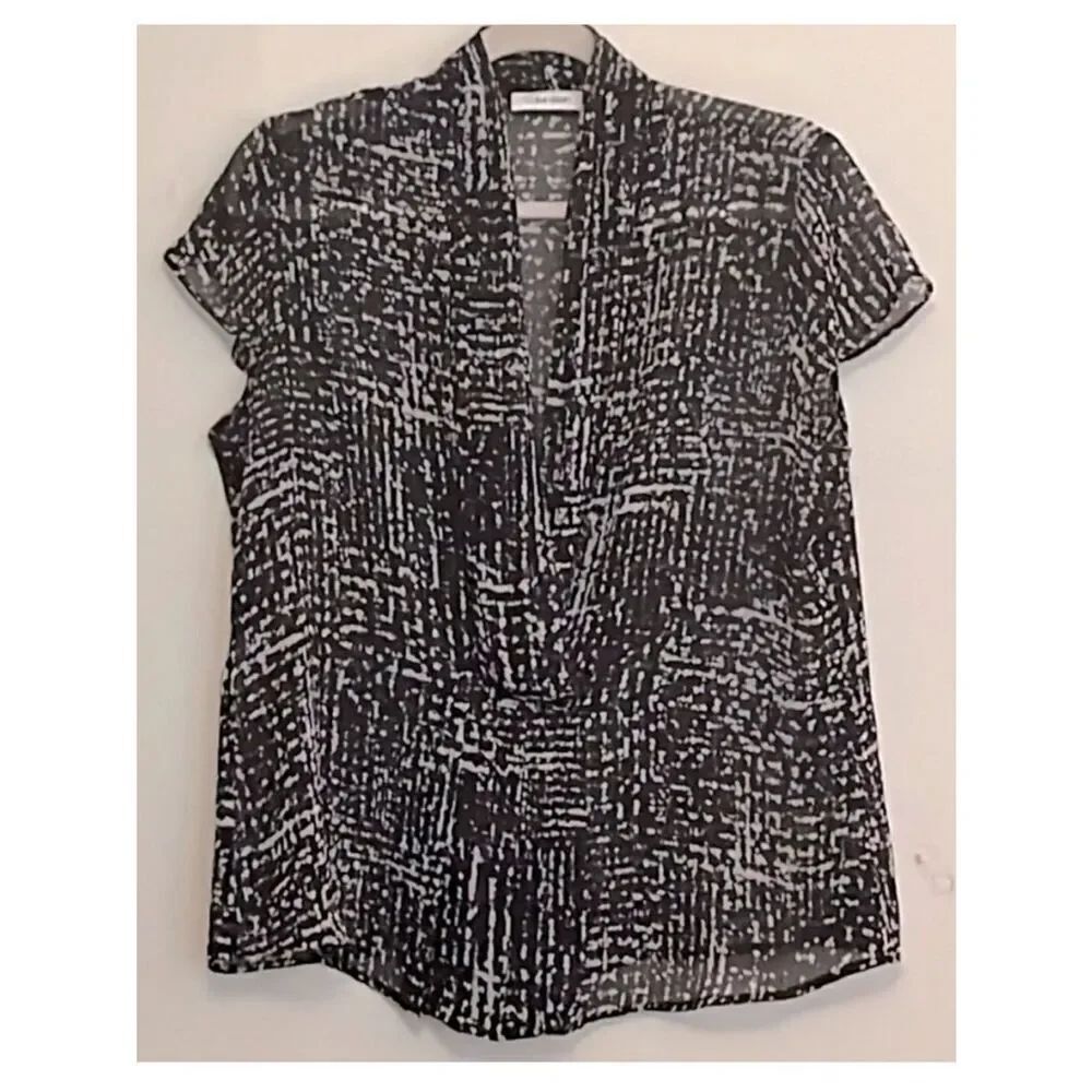 Calvin Klein translucent patterned blouse with camisole size large